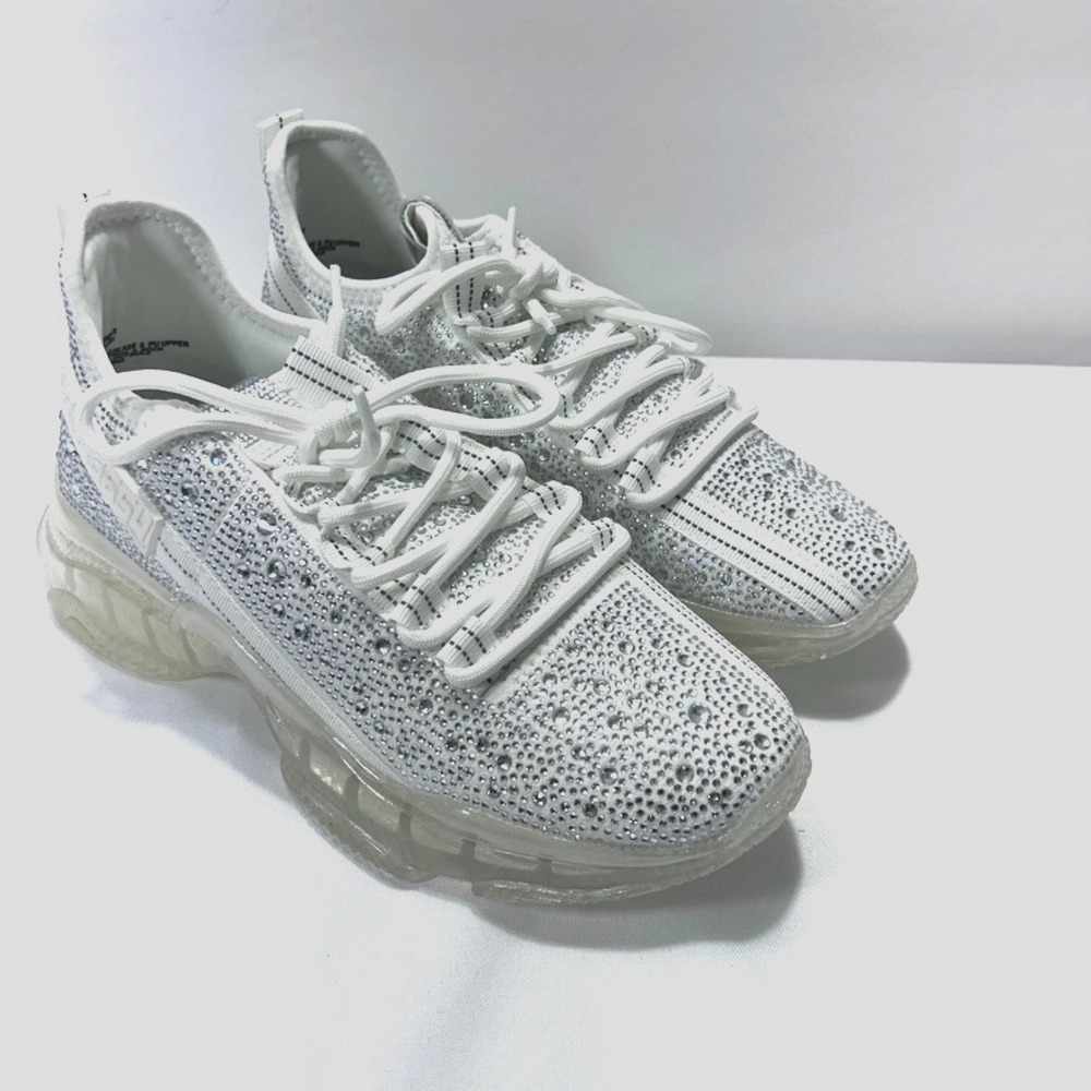 Steve Madden Maxima Sneaker  White Multi Rhinestone Women‎ US 10M